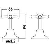 ACL Chrome Cross Handle Wall Tap Assembly PENZ02